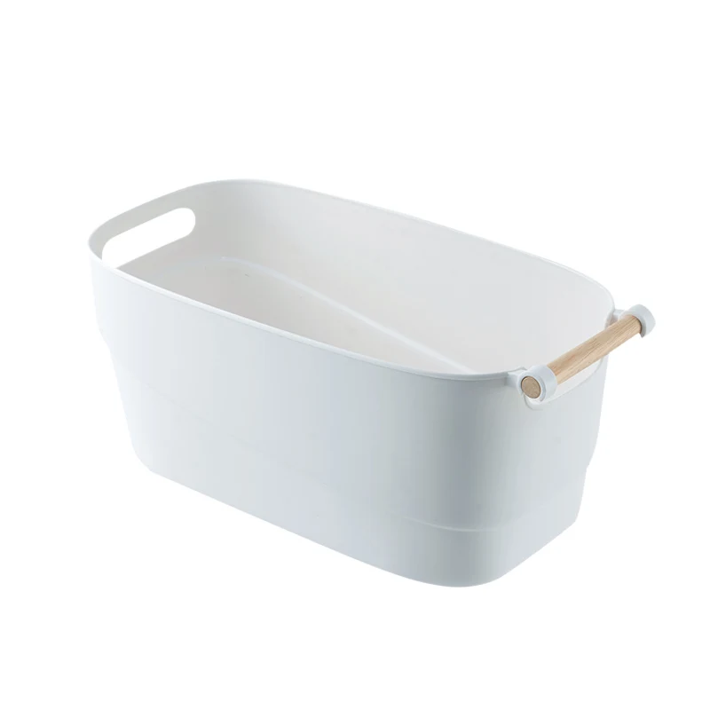 

Multipurpose Plastic Storage Box With Wooden Handle