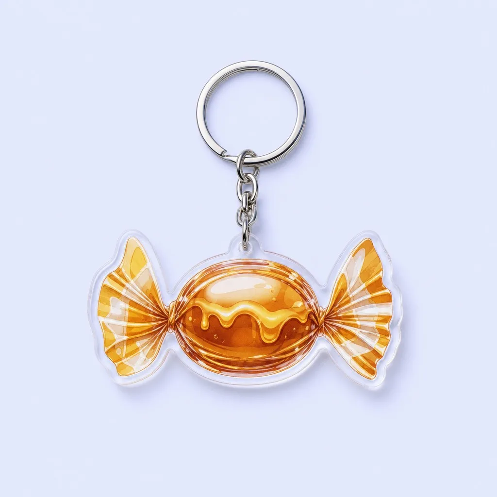Golden Caramel Candy Keychain