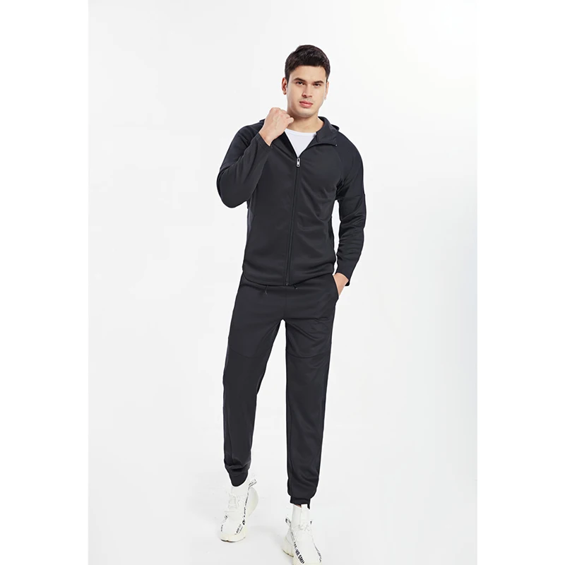 

Custom logo zip up hoodie Plain Cotton Tracksuit pure color Sweatwear Hoodie jacket with pocket for men
