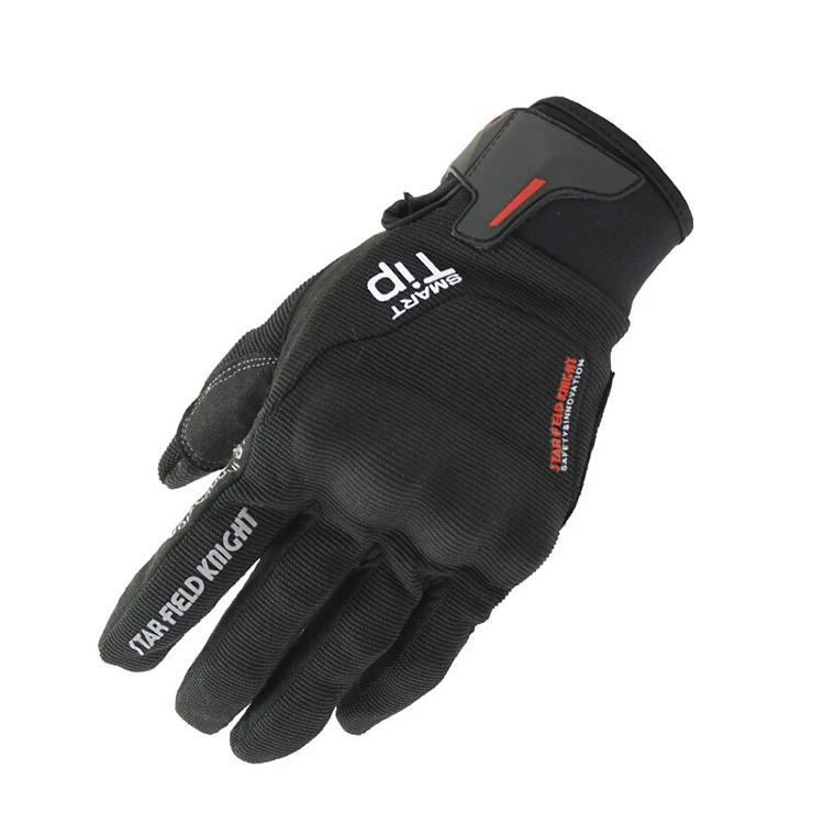 

SFK Black Red Unisex Microfiber Nylon Sports Touch Screen Motocross Racing Protective Gloves/ Motorbike Riding Cycling Gloves