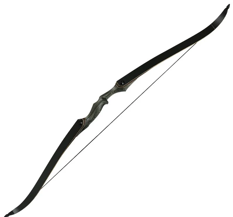 

Black hunter traditional bow turkish recurve bow fiberglass and wood bow -right hand for hunting and shooting