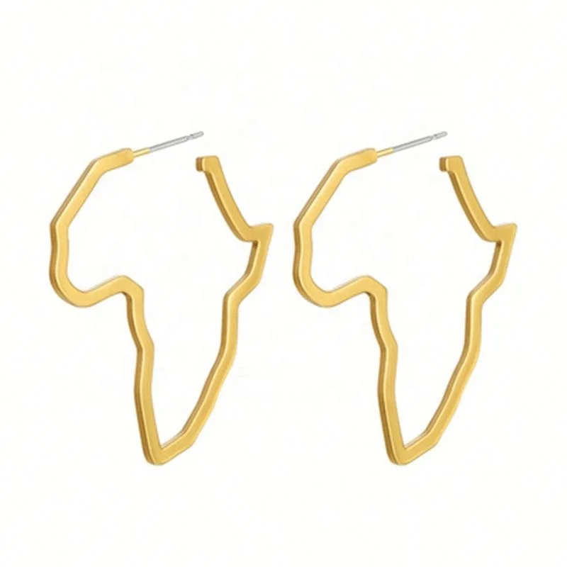 

New Women Stainless Steel Earrings Gold Fashion African Earring, Gold/silver