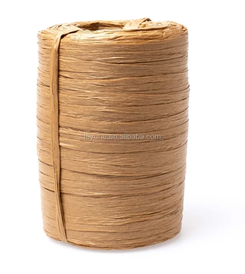 Natural Raffia Factory Wholesale Rolls Army Green Colored Pp Raffia