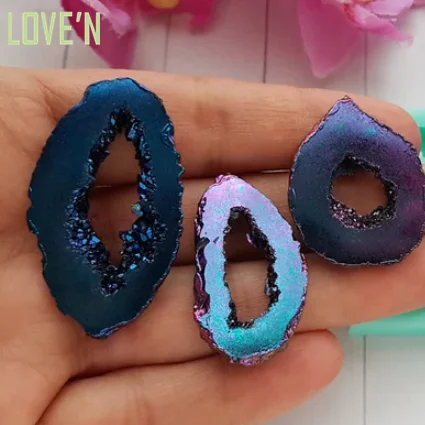 

LOVE'N OEM LV039S gift Casting Resin Charms agate geode druzy Silicone Mold For Diy Handmade pendant Jewelry Craft Making