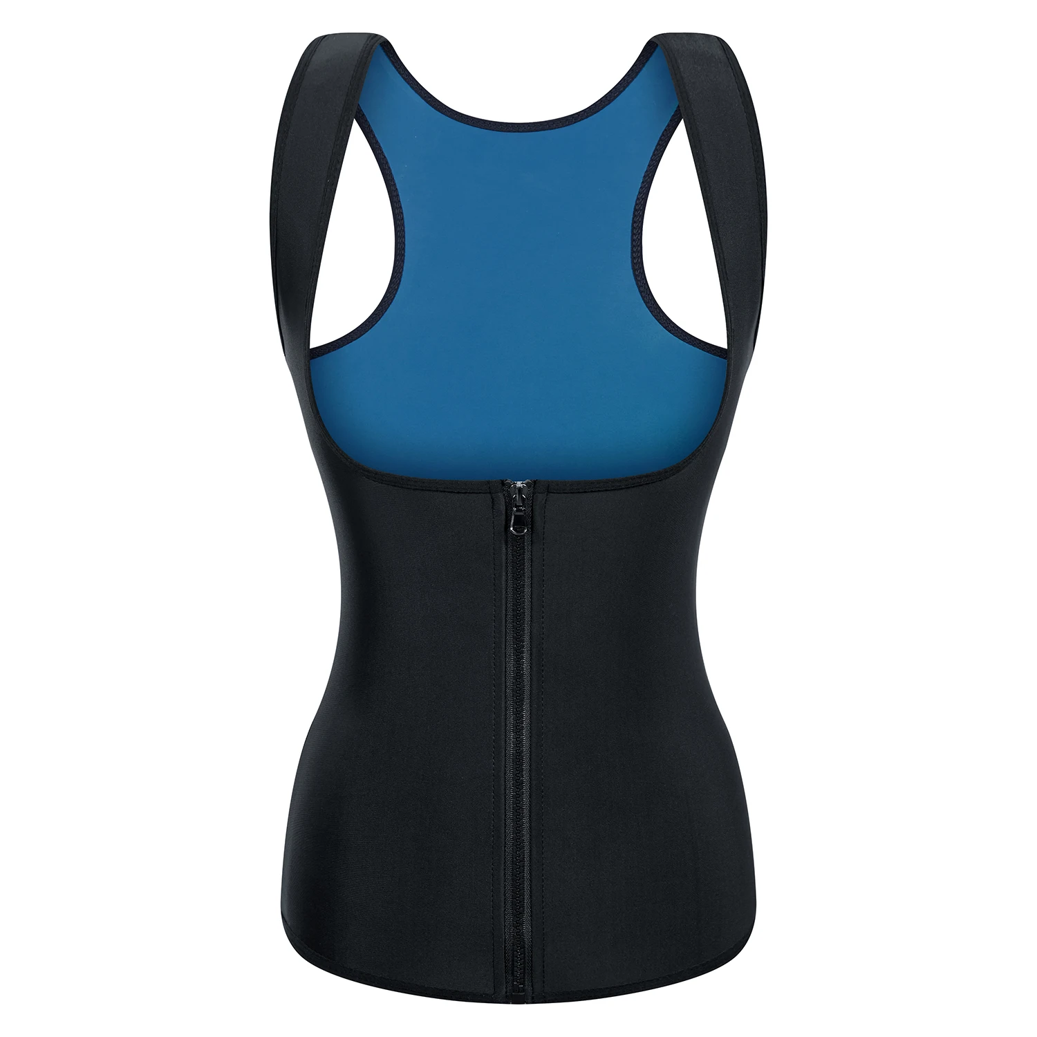 

Waist Trimmer Slimming Body Shaper men Sport wear vest Sweat Sauna Neoprene Vest women's Tank Top, Black mix blue