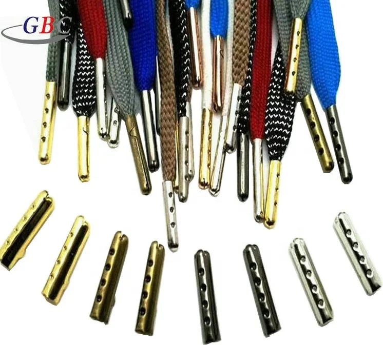 

Factory custom logo metal aglet for shoelace and hoodies tipping, Nickel / anti-brass / gold / black nickel