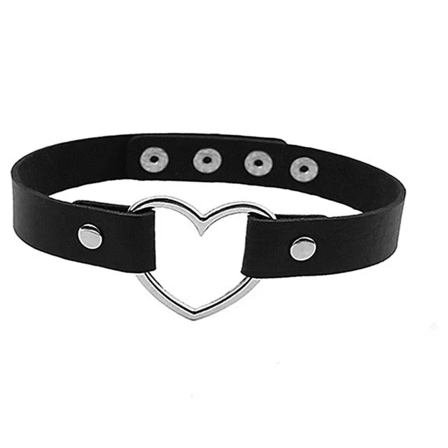 

Punk Gothic Black Retro Neckband Clavicle Love Soft PU Leather Collar Choker Necklace for Women