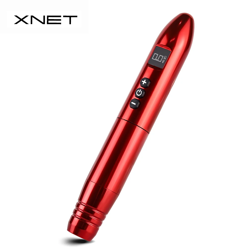 

XNET Professional 900 mAh Wireless Rotary Tattoo Machine Digital Permanent Makeup Tattoo Eyebrow Pen, Black , red