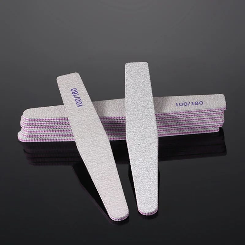 

Custom Printed Half Moon Foam metal nail file Nail File 100/180, White