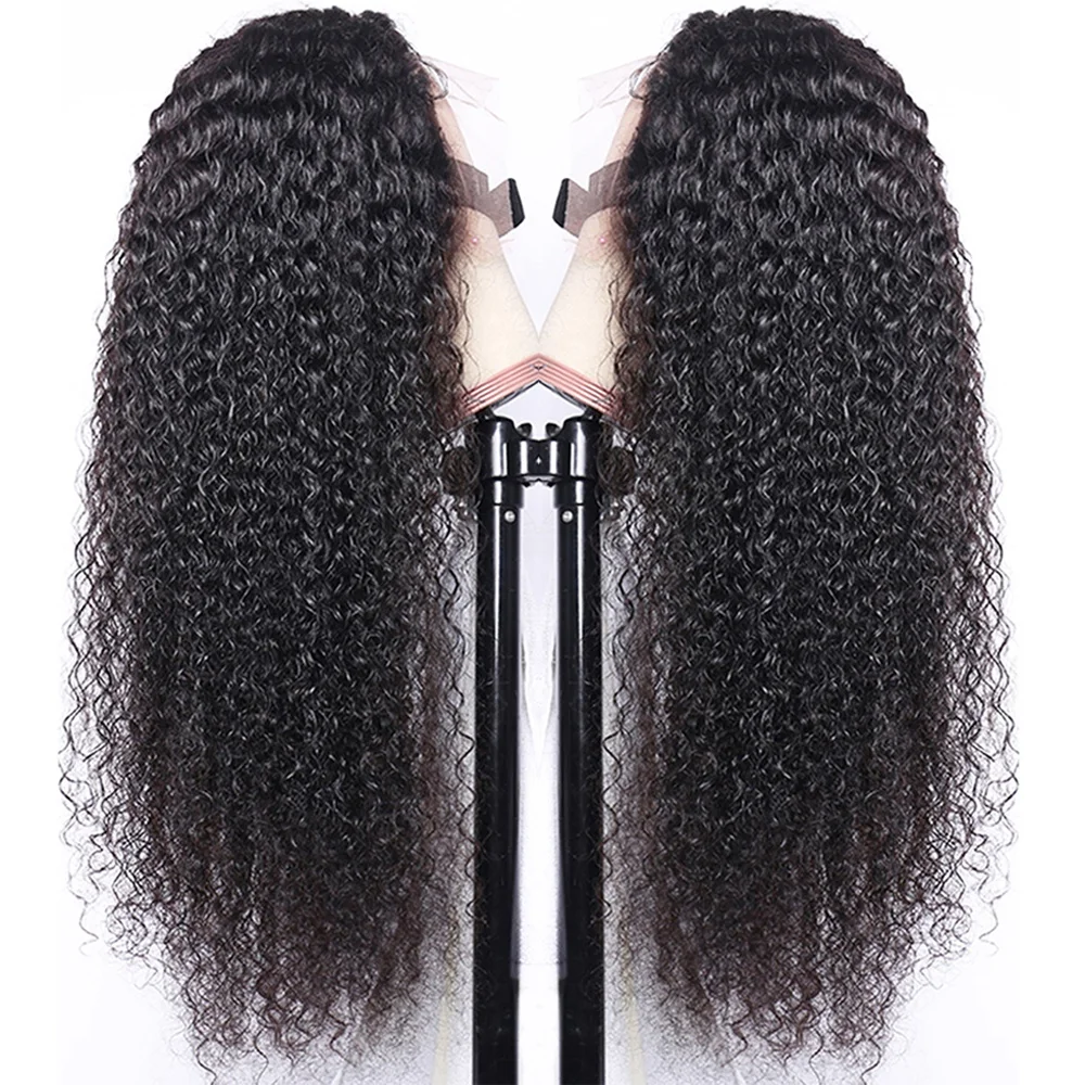 

Curly Closure Wigs For Black Women Remy Brazilian Virgin Human Hair Wig With Baby Hair Deep Curly Closure Wigs