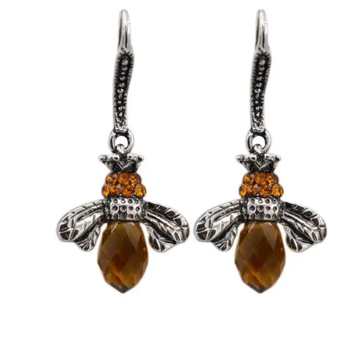 

New trendy cheap funny bee crystal jhumka earrings jewelry for women wholesale