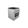 Hyxion 30inch stainless steel 5 sealed burner gas range cooker with oven