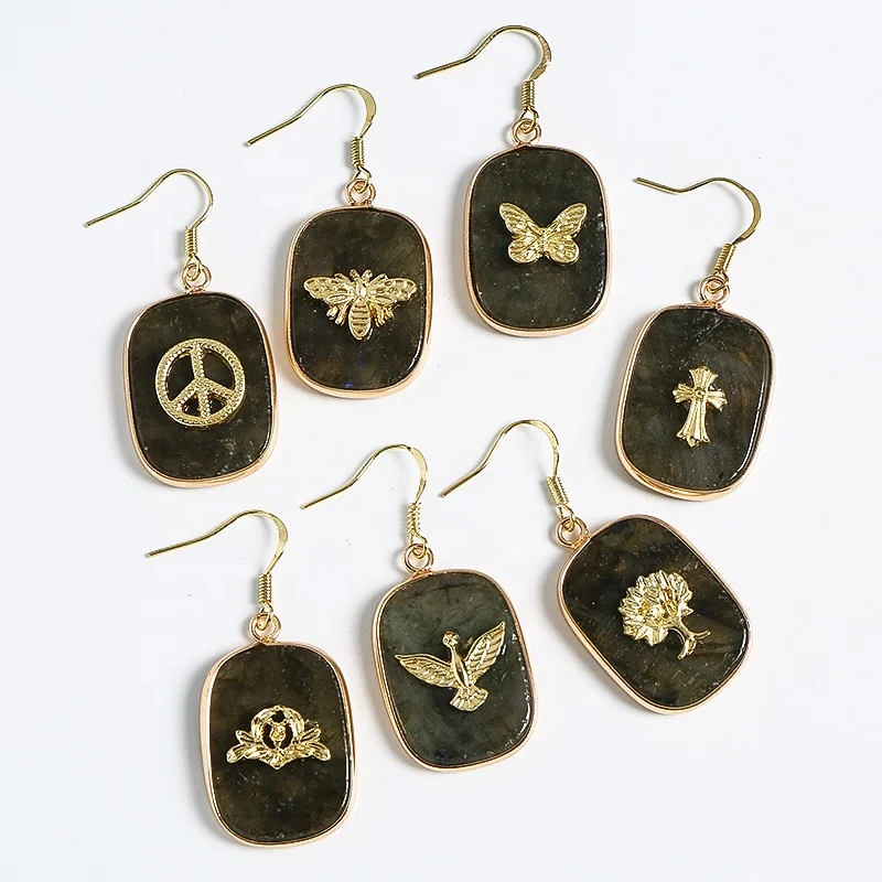 

Bamboo Earrings Fashion Gemstone African Earrings Sets 2022 Designer Women Jewelry Natural Stone Earrings