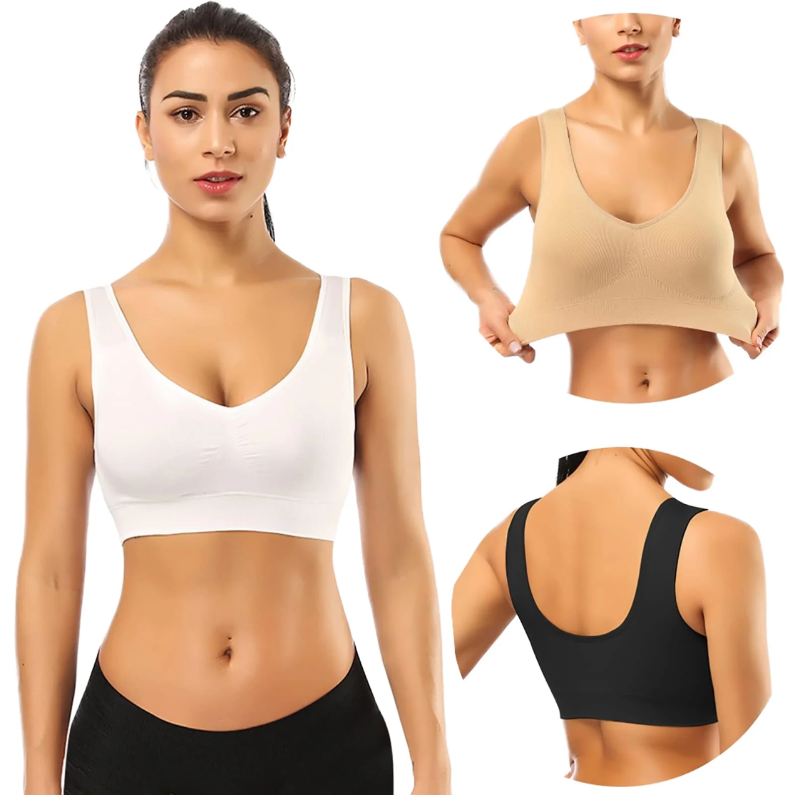 无缝Removable Bra Pads Light Support Sports Bra
