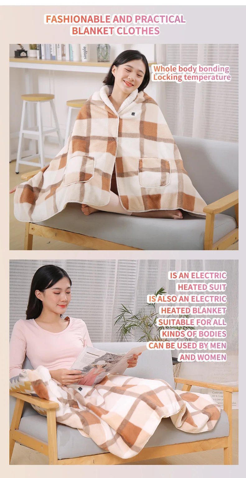 Whole Far Infrared Wireless Battery Heated Blanket Clothes Electric Heating Travel Blanket Usb Buy Heated Blanket