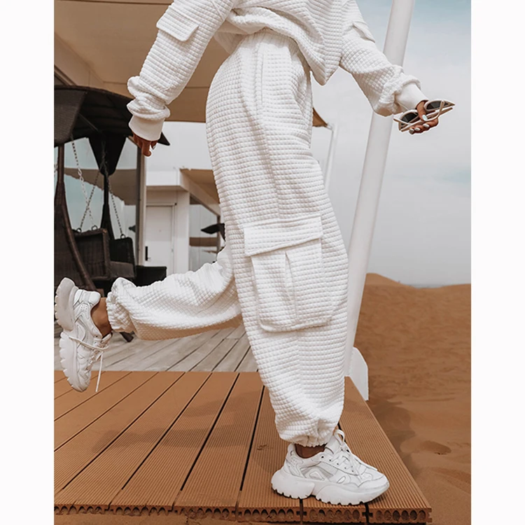 

Wholesale OEM custom casual logo comfy cotton harem cargo jogger pants womens multicolor sweatpants women