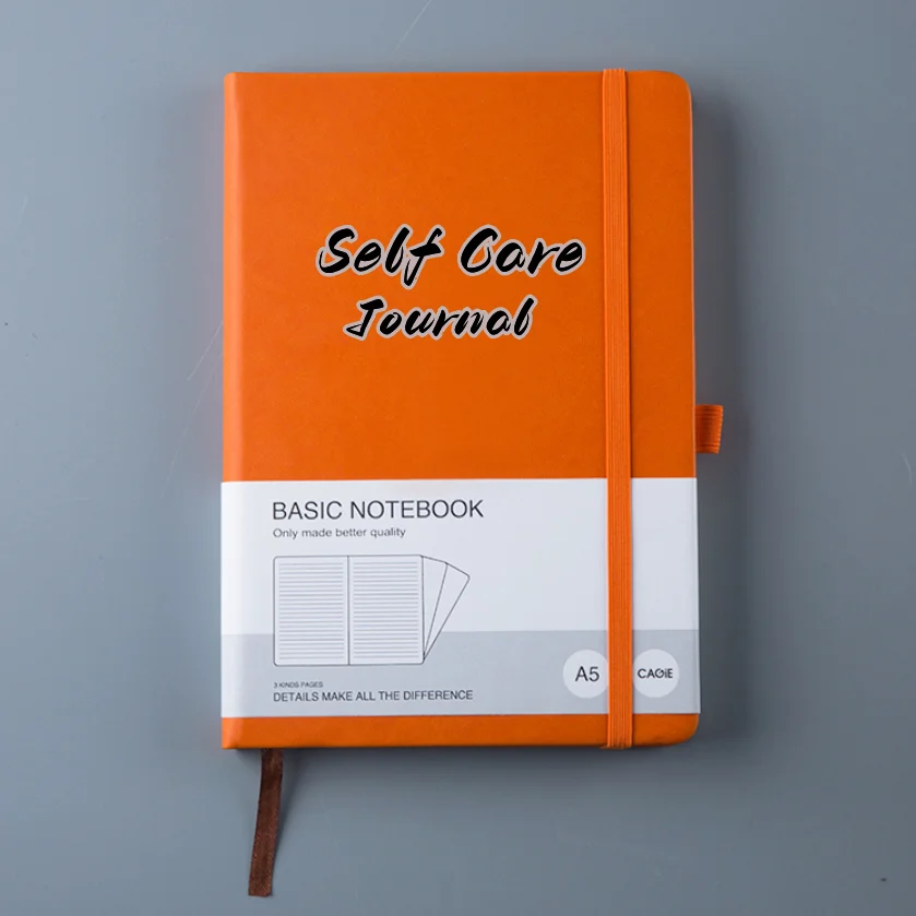 

Custom A5 self care journal CAGIE journal notebooks leather cover hardcover notebooks