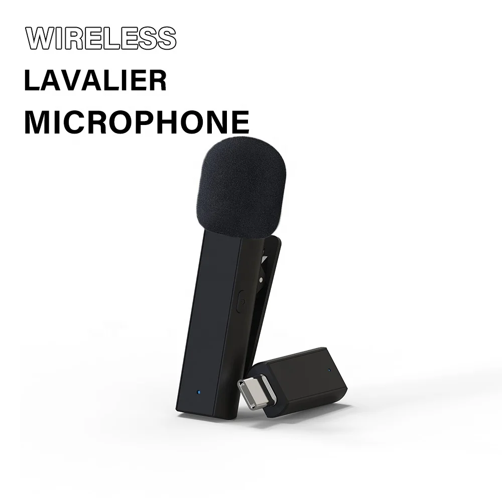 

New Arrival Collar Mic Clip-on Mini Lapel Lavalier Microphone Lapel Microphone Set for Podcast Youtube Tiktok Vlogging, Black