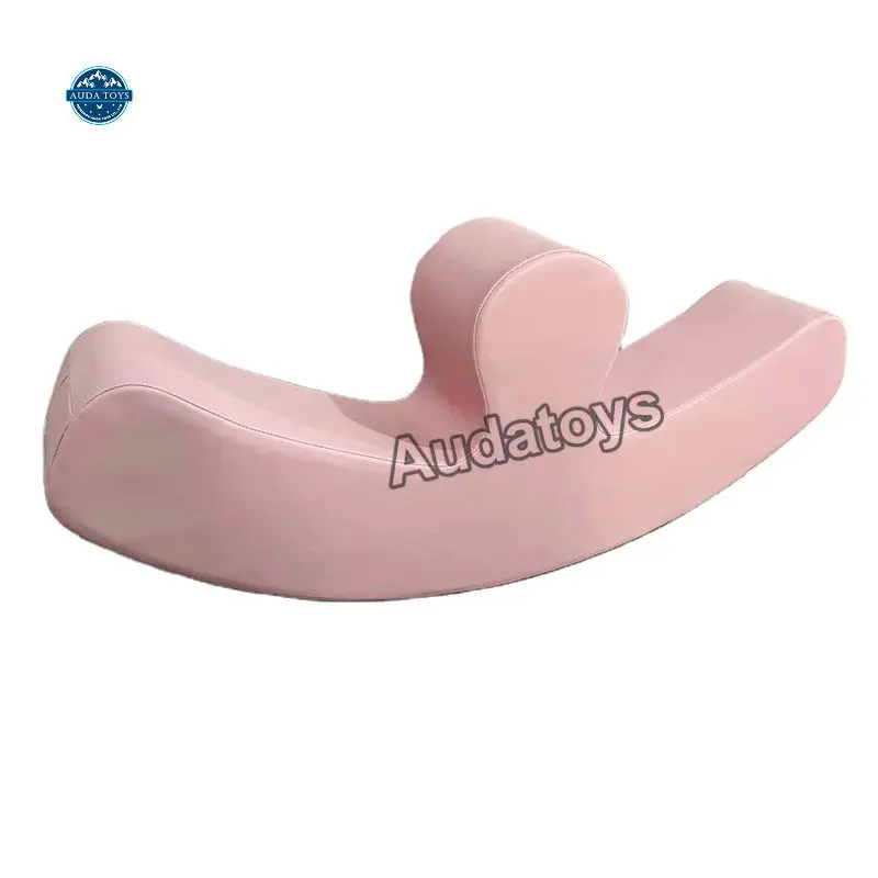 Custom Pink PE Material Indoor Playground Rocking Seesaw Soft Play Equipment for Kids School Shopping Mall Audatoys 1 Year