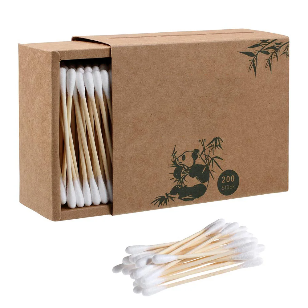 

Hot selling premium bamboo cotton swab custom logo support cotton swab