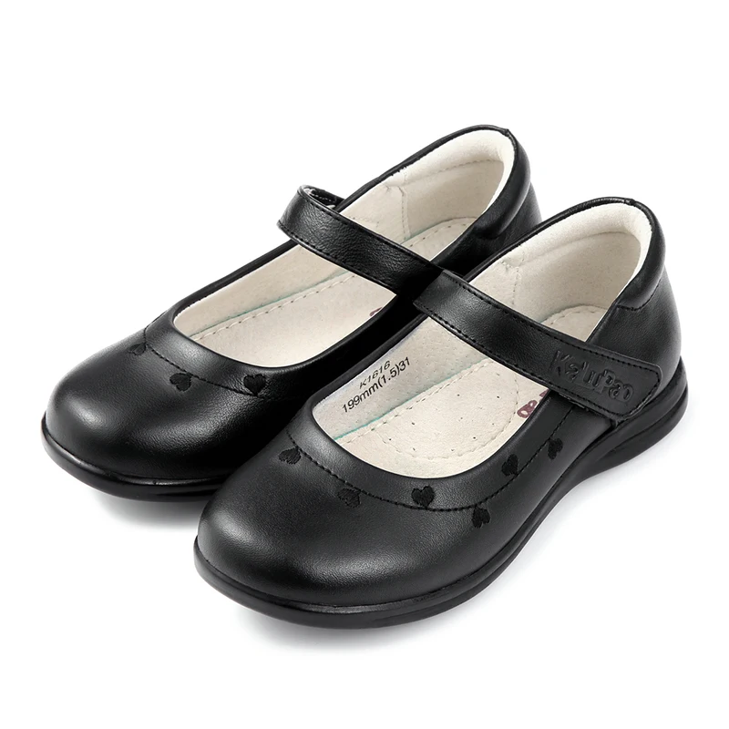 

KALUPAO Wholesale Girls Kids Shoes Mary Jane Flats Genuine Leather Student Black School Shoes For Children