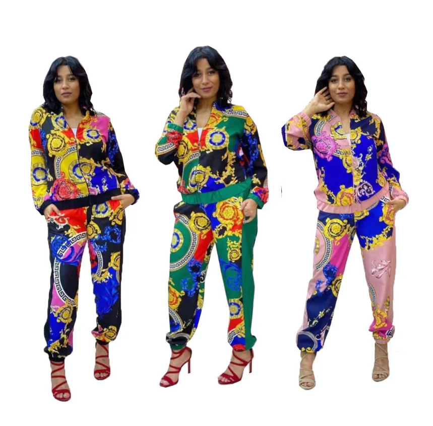 

H & D Dashiki Fashion Print Dresses Suit Pants Elastic Party Plus Size Clothing