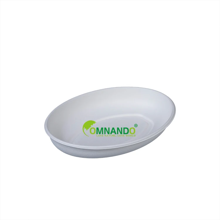 

Disposable sugarcane bagasse oval bowl 700ml food container