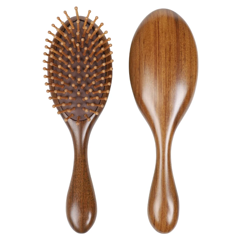 

100% natural green sandal wood hair brush oval hair salon barber hairdressing massage scalp tools wooden hairbrush