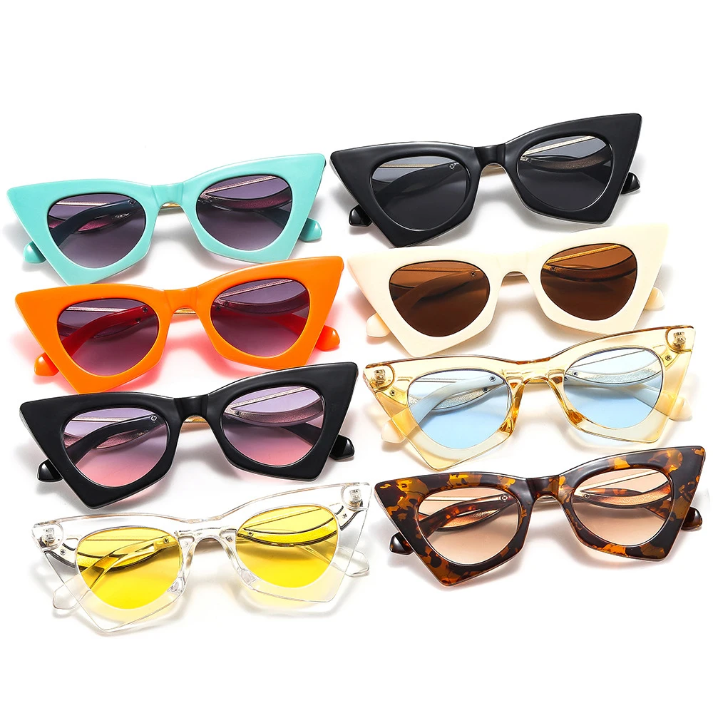 

New cat eyes shaping face self-portrait sunglasses flat mirror catwalk ladies sunglasses