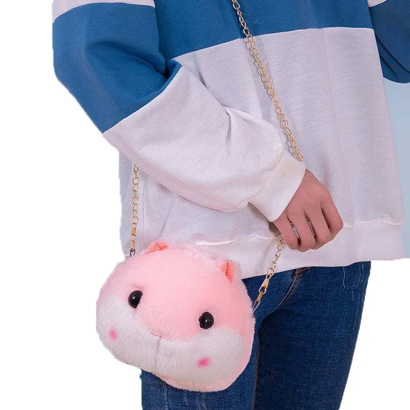 

Free shipping Creative PP cotton hamster stuffed plush bag backpack toy zippered high capacity backpack