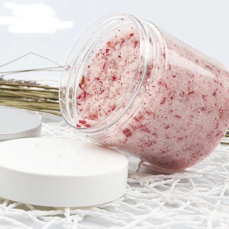 

Factory Private Label Salts With Flowers Organic Body Care Moisturizing Rose Body Scrub Natural Bath Exfoliate Sugar Scrub