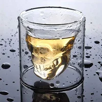 

Wholesale Custom 3Oz Double Wall Borosilicate Glass Skull Shot Glasses