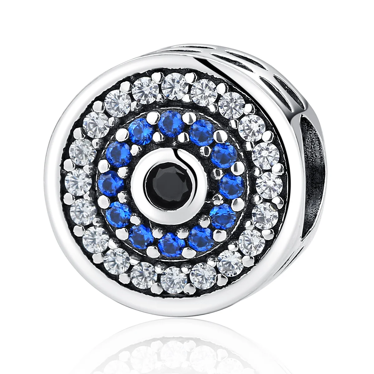 

SCC092 2021 Fashion Zircon jewelry 925 sterling silver blue eye charm