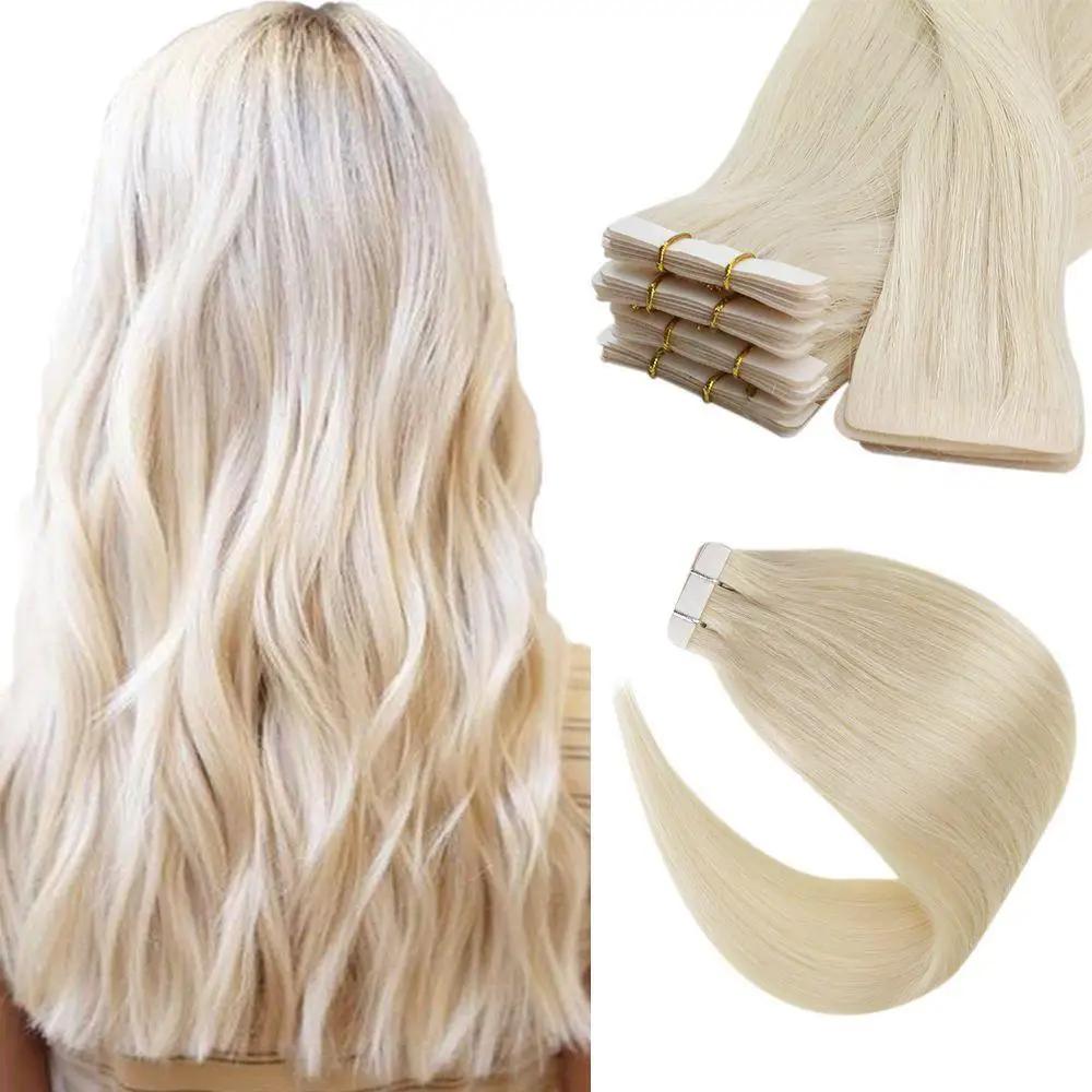 

Full Shine Full Shine Invisible Seamless #60 Platinum Blonde 12.5g Virgin Hair Injection Tape in Extensions Human Hair 5pcs