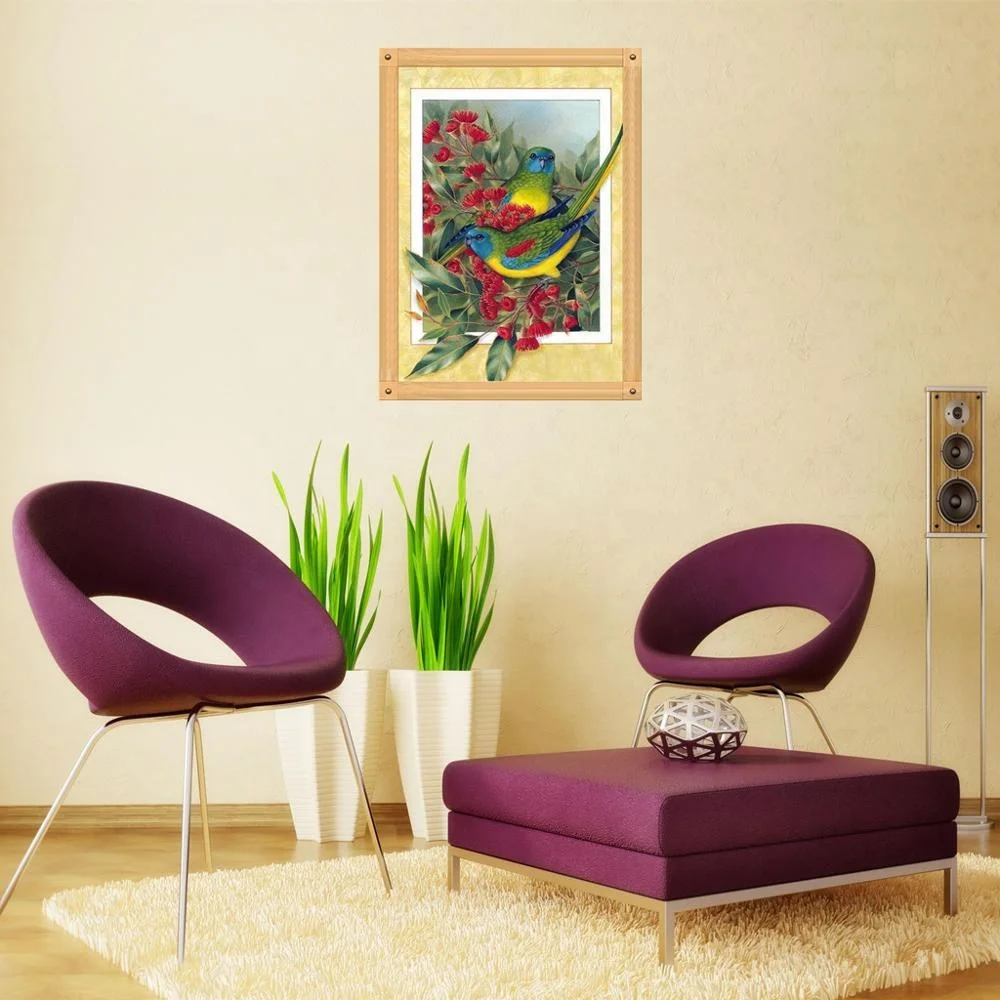 
High Quality Amazon Hot Sales Round 5D Diamond Painting Bird Point Drilling Embroidery Interior Decoration Painting Wholesale 