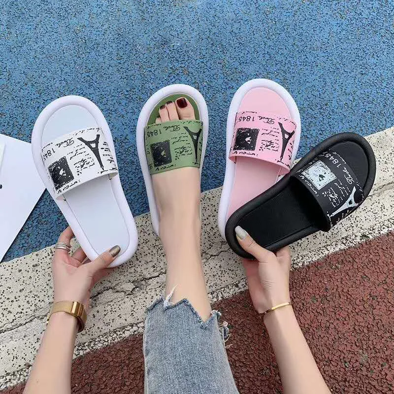 

summer Scale Upper Design women slippers Custom Slide Sandals for women