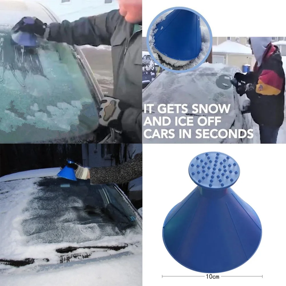 Car Windshield Magic Funnel Ice Scraper Upgrade 3-in-1 Refueling and Snow Removal Tool for Cars Green Car Rearview Mirror Ice Scraper Car deicing tool