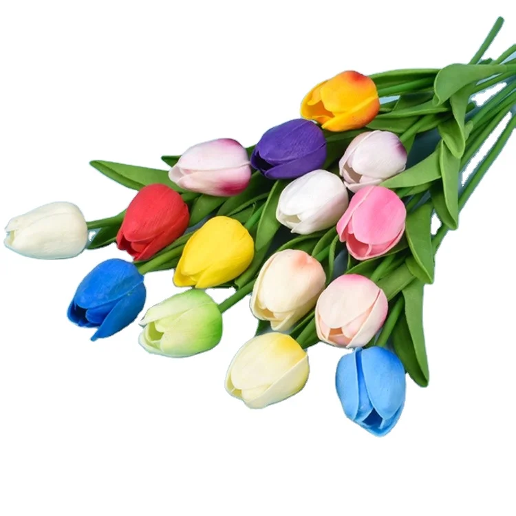 

Real Touch Artificial Bouquet Fake Flower for Wedding Decoration Flowers Home Garden Decor 10 PCS Tulip Artificial Flower