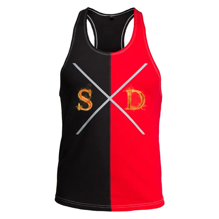 Wholesale Two Tone Color Design Men Workout Fitness Bodybuilding Stringer Singlets Custom Blank Gym Tank Top