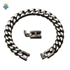 Fashion black plating stainless steel bracelets men jewelry