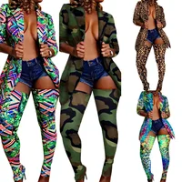 

Hottest !!! Jacket women sexy clubwear military slim long pantyhose two piece set lapel coat