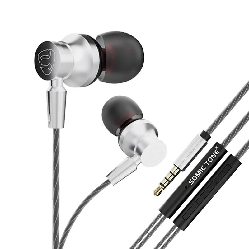 

2021 Stereo Bass Headphone In-Ear Universal 3.5MM Wired Earphones Metal HIFI Earpiece with MIC for Phones, Colors customized