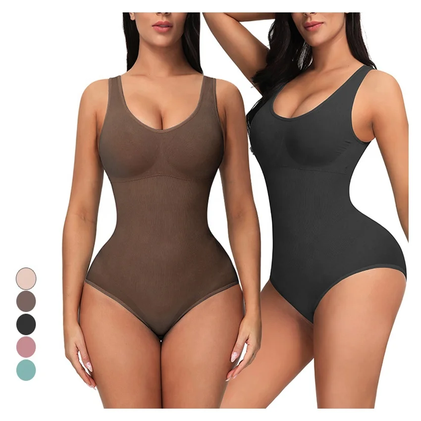 

2005 Women Slimming Waist Trainer Shapewear Tummy Control Butt Lifter Bodysuit Seamless Faja Full Body Shaper, Green, black, apricot, brown, pink