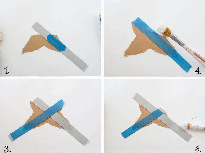 Step-by-step geometric paint technique with painter's tape