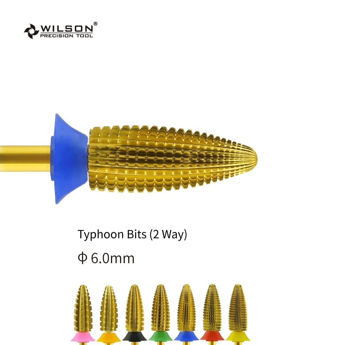 

RTS/6.0mm Typhoon Bits (2 Way) TiN Coating Multiple nail bur Best Selling nail polish tool Customized carbide nail bit