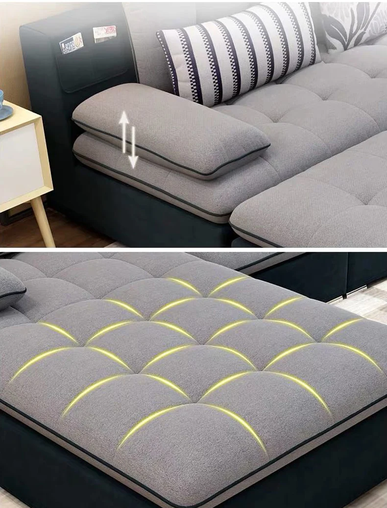 Fashion Latex Cushion With Removable Cover L Style Sofa Cefs020 For