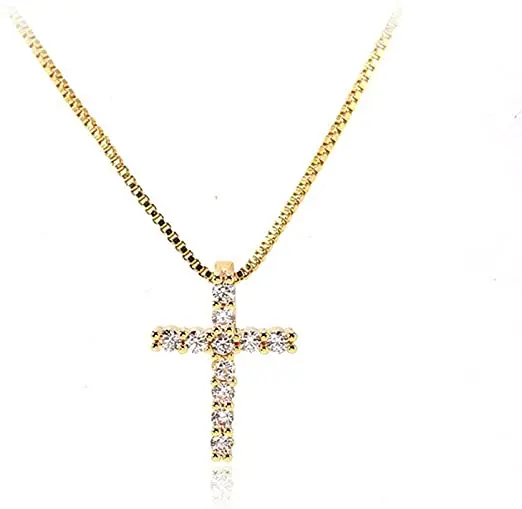 2021 Fashion Exquisite Fashion Necklace Zirconia Necklace Cross Necklaces For Woman