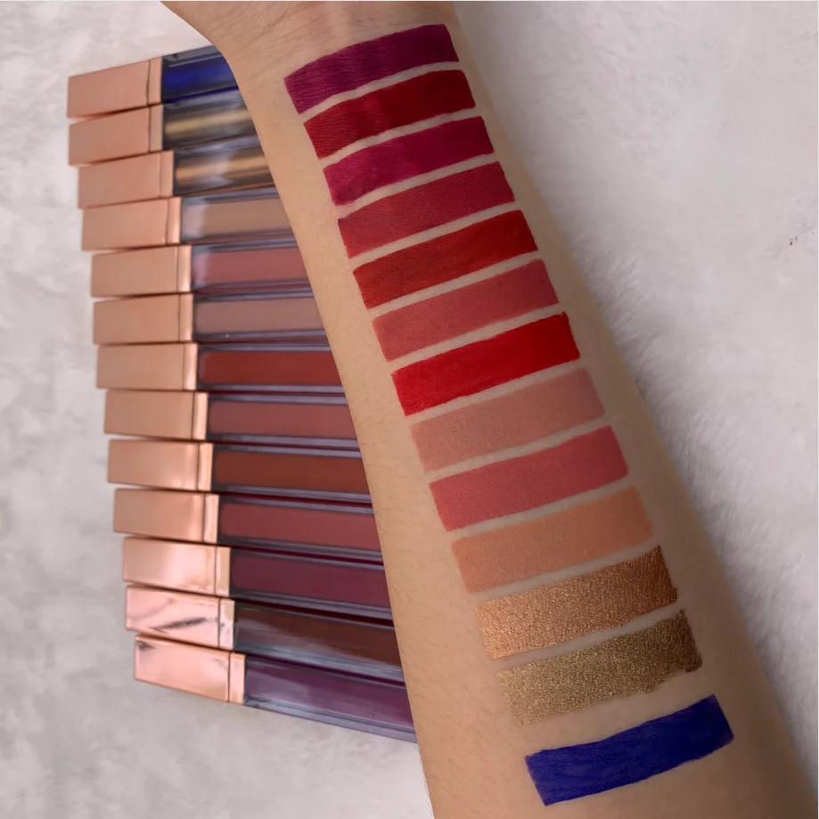 

No logo high quality metallic long lasting red OEM own brand ultra matte liquid lipstick