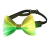 Rechargeable Event Party Light Up Bow Tie LED Bow Tie White Fiber Optic Glow Neck Tie with 7 Color Selection & 4 Flashing Mode