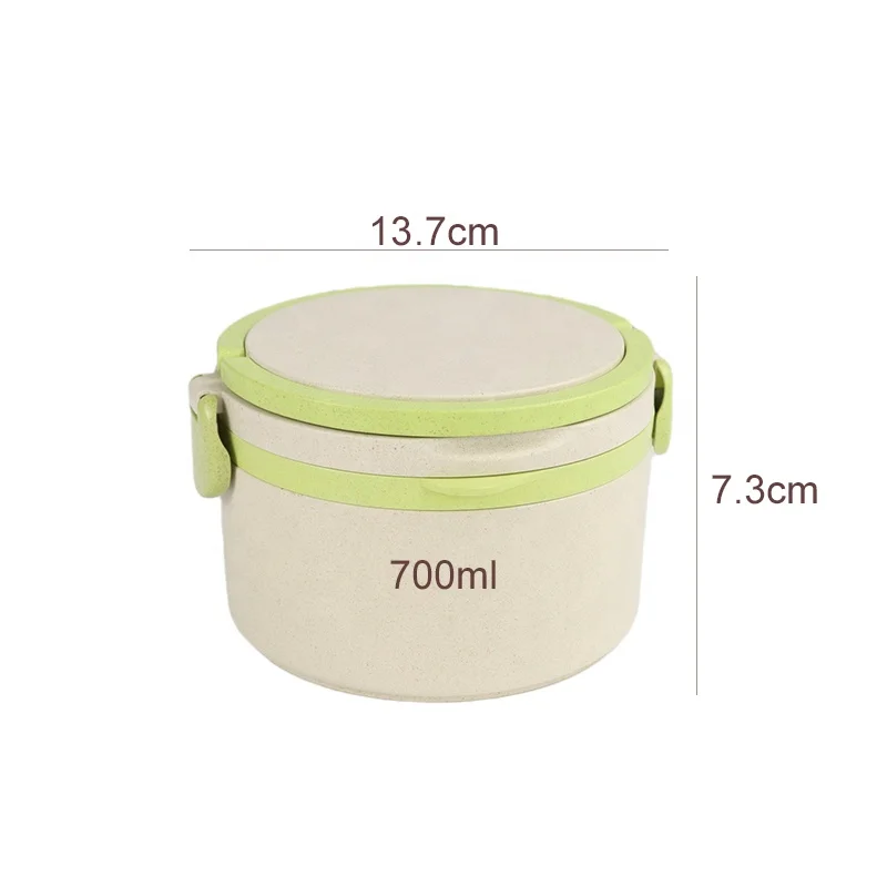 

Portable Bulit-in Small Bowl Round Lunch Box Sustainable Eco Friendly Products Wheat Straw Take Away Food Containers